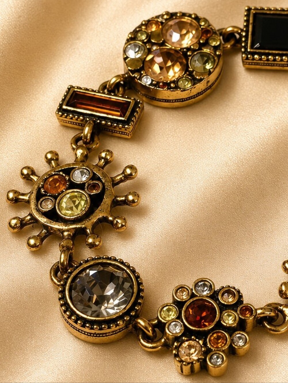 🌟 P. Locke Vintage Gold Plated Multi Links Bracelet - Picture 3 of 7